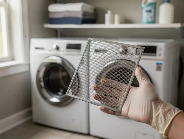El Segundo Dryer Vent Cleaning specialist performing detailed lint trap cleaning service in El Segundo