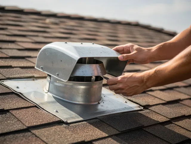 El Segundo Dryer Vent Cleaning certified technician safely cleaning a roof-mounted dryer vent in El Segundo