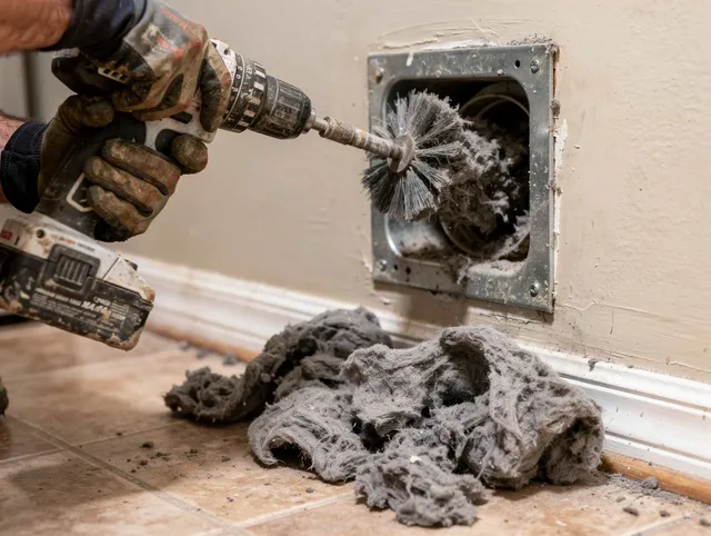 Certified El Segundo Dryer Vent Cleaning technician performing dryer vent cleaning in El Segundo